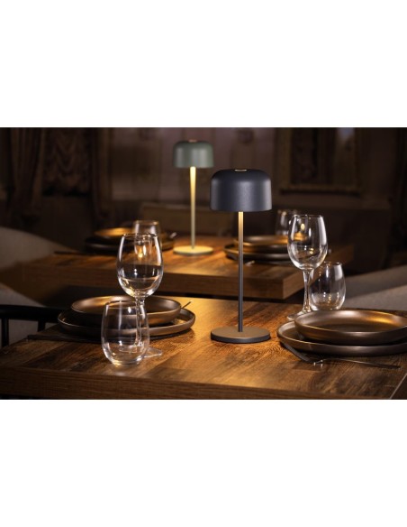 Lampe de table Olympia Lucca gris 300mm - rechargeable