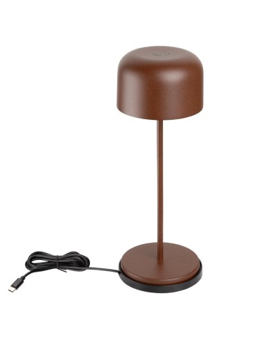 Lampe de table Olympia Lucca marron - rechargeable et sans fil