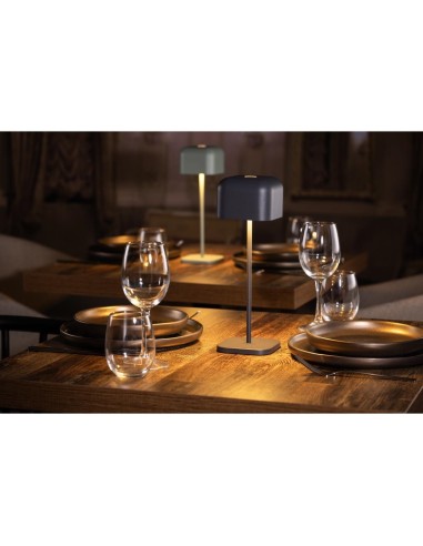 Lampe de table Olympia Lucca gris 300 mm - rechargeable