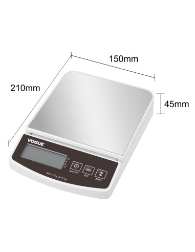 Balance électronique Vogue 3kg 0,5g - affichage LCD vert