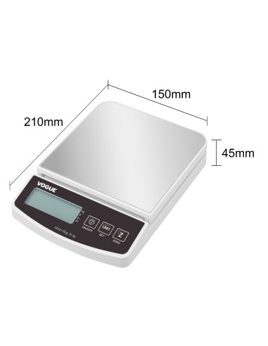 Balance électronique Vogue 5kg - précision 1g, LCD vert
