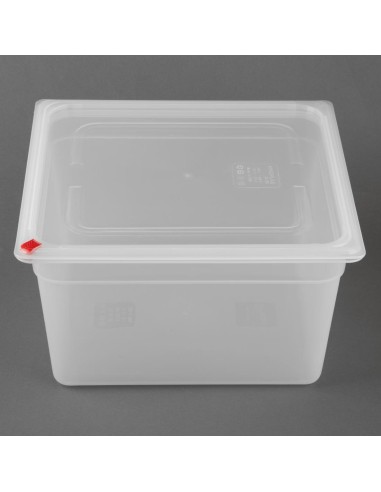 Bacs PP Hygiplas Click GN 2/3 16,1L - lot de 4 avec clips HACCP
