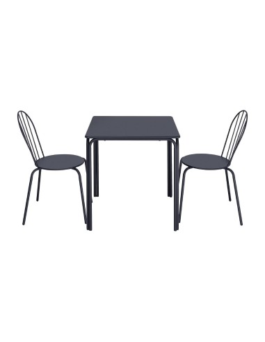 Table carrée Bolero Adeline 700mm bleu ardoise - 125kg