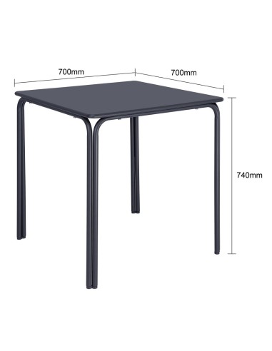 Table carrée Bolero Adeline 700mm bleu ardoise - 125kg