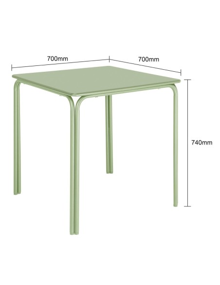 Table carrée Bolero Adeline 700 mm vert clair - CHR