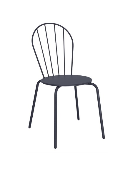 Chaises Bolero Adeline bleu ardoise - lot de 4