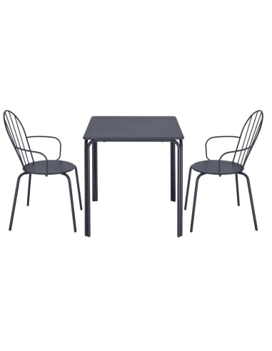 Fauteuils Bolero Adeline bleu ardoise - lot de 4