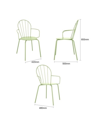 Fauteuils Bolero Adeline vert clair - lot de 4
