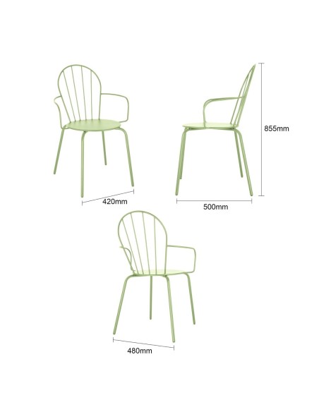Fauteuils Bolero Adeline vert clair - lot de 4