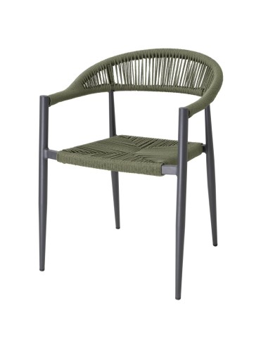 Fauteuils d'extérieur en rotin PE Bolero Eden verts - lot de 4