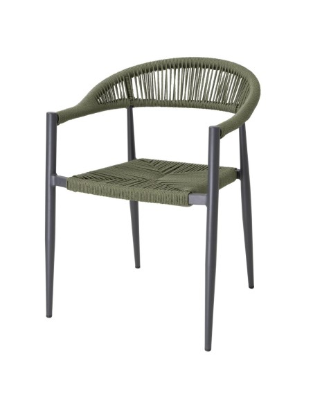 Fauteuils d'extérieur en rotin PE Bolero Eden verts - lot de 4