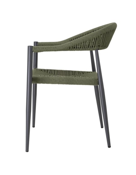 Fauteuils d'extérieur en rotin PE Bolero Eden verts - lot de 4