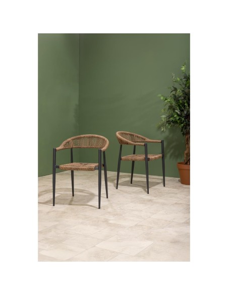 Fauteuils d'extérieur rotin PE Bolero Eden - lot de 4