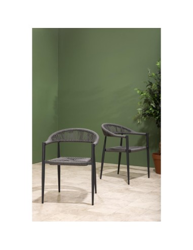 Fauteuils d'extérieur Bolero Eden anthracite - lot de 4