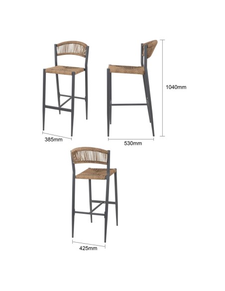Tabourets bar extérieur Bolero Eden - lot de 2