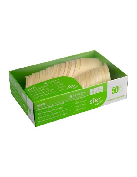 Coupelles obliques en bois FSC® 50 ml - Lot de 50