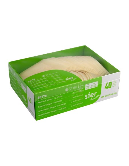 Coupelles obliques en bois FSC® - lot de 40