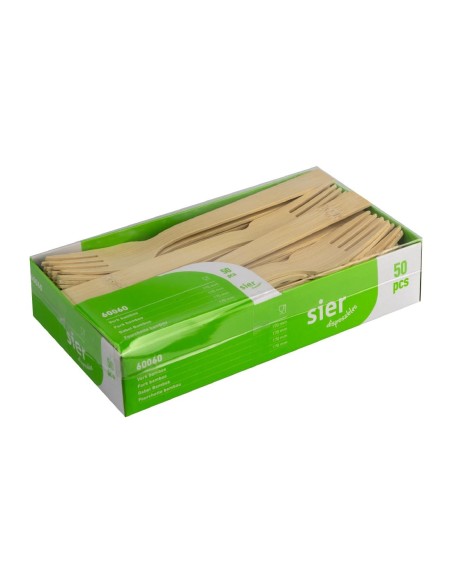 Fourchettes bambou 170 mm Sier Disposables - lot de 50