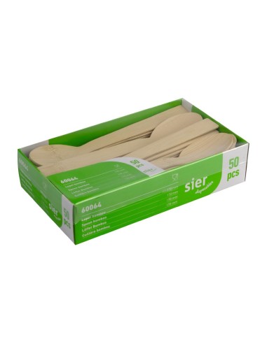 Cuillères en bambou Sier Disposables 170 mm - Lot de 50