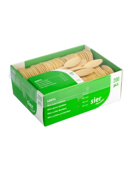 Mini cuillères bambou 98mm Sier Disposables - lot 200