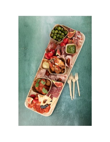 Fourchettes snack en bambou 135 mm - Lot de 100 Sier Disposables