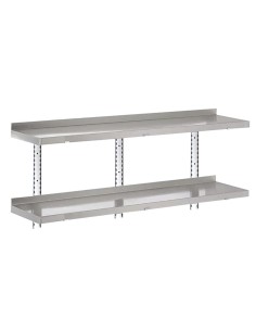 Étagère complète 2 niveaux Gastro-M 1600x400x35 mm - Inox