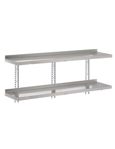 Étagère complète 2 niveaux Gastro-M 1600x400x35 mm - Inox