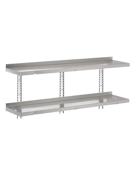 Étagère complète 2 niveaux Gastro-M 1600x400x35 mm - Inox