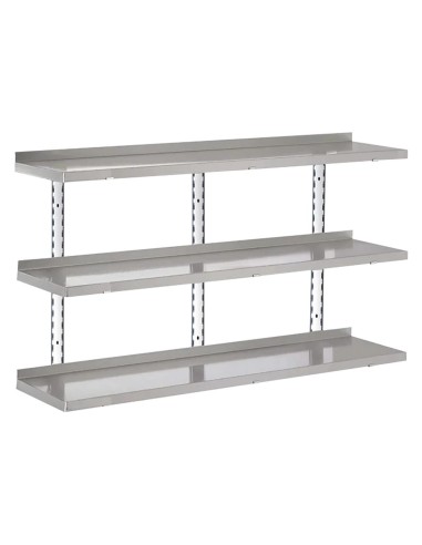 Étagère 3 niveaux Gastro-M 1600x400x35mm - Inox