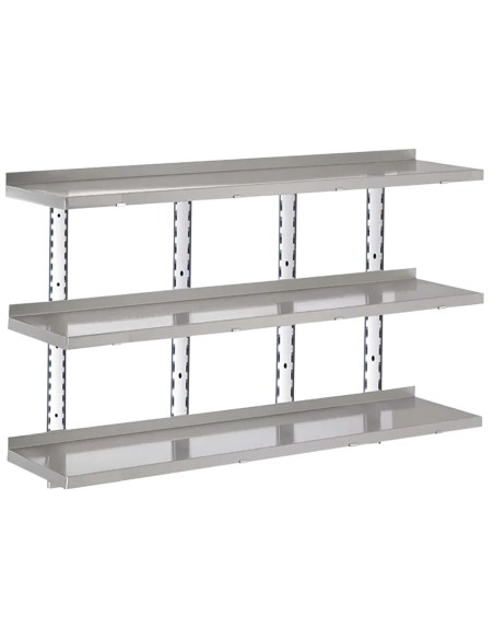 Étagère 3 niveaux Gastro-M 1800x400x35 mm - Inox
