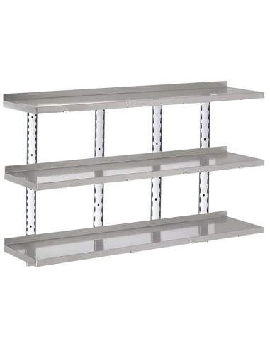 Étagère 3 niveaux Gastro-M 2000x400x35 mm - Inox