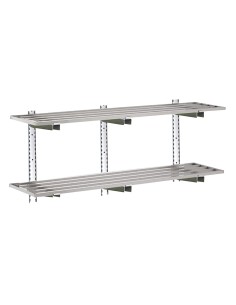 Étagère 2 niveaux Gastro-M 2000x400x20mm - inox