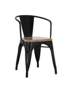 Fauteuils noirs Bolero Bistro - lot de 4, style industriel