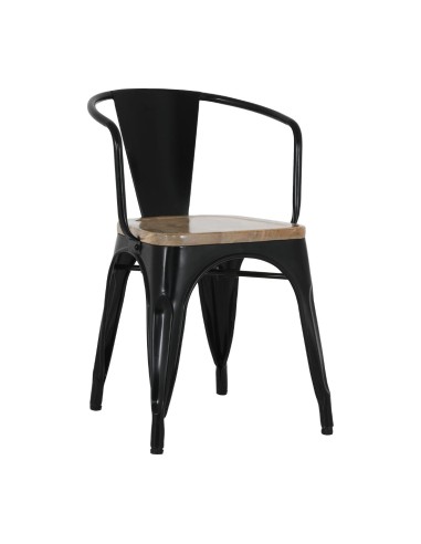 Fauteuils noirs Bolero Bistro - lot de 4, style industriel