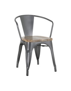 Fauteuils gris acier Bolero Bistro - lot de 4