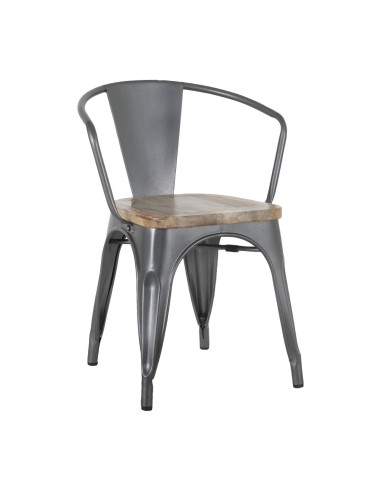 Fauteuils gris acier Bolero Bistro - lot de 4