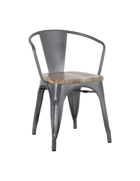 Fauteuils gris acier Bolero Bistro - lot de 4