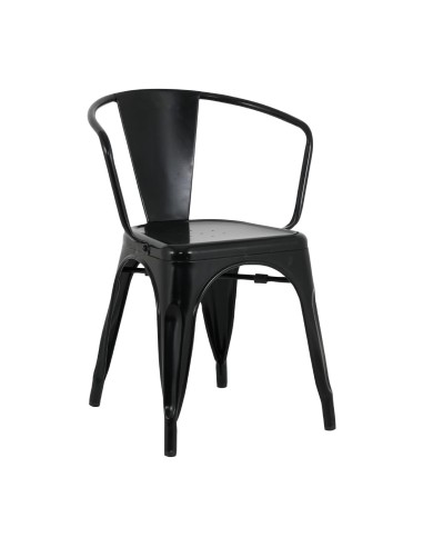 Fauteuils Bolero Bistro Curve noirs - lot de 4
