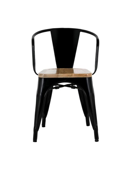 Fauteuils noirs Bolero Bistro - lot de 4, style industriel
