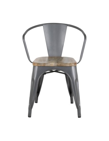Fauteuils gris acier Bolero Bistro - lot de 4