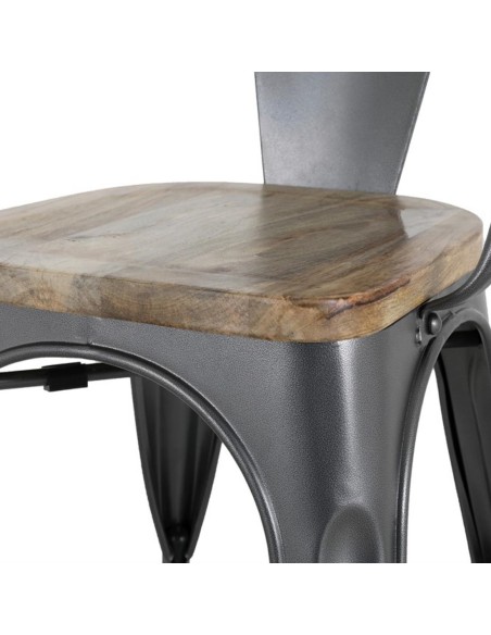 Fauteuils gris acier Bolero Bistro - lot de 4