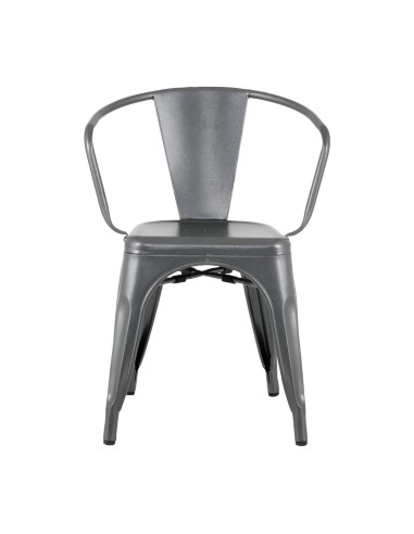 Bolero Bistro Curve Fauteuils Gunmetal - lot de 4