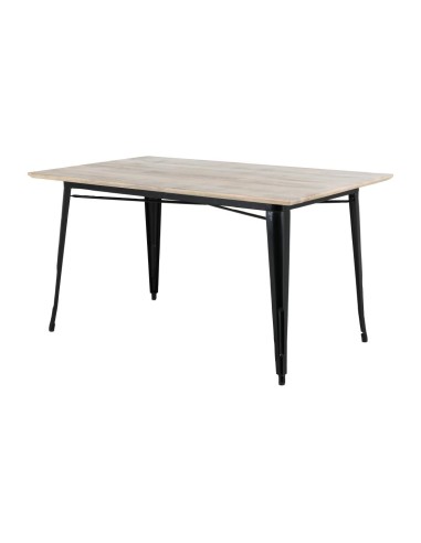 Table Bolero Bistro 1450 mm - bois de manguier et acier noir