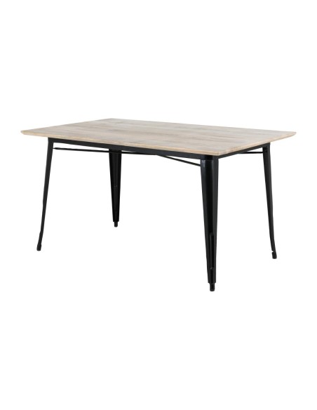 Table Bolero Bistro 1450 mm - bois de manguier et acier noir