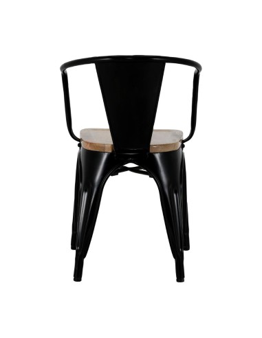 Fauteuils noirs Bolero Bistro - lot de 4, style industriel