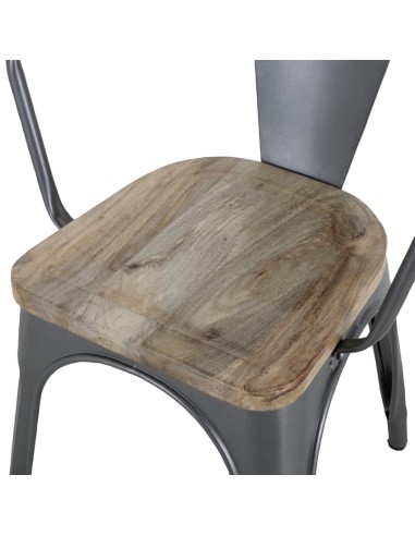 Fauteuils gris acier Bolero Bistro - lot de 4