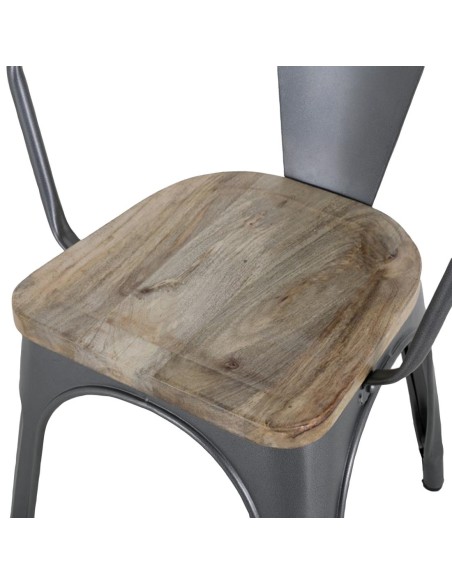 Fauteuils gris acier Bolero Bistro - lot de 4