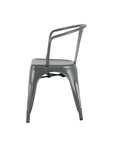 Bolero Bistro Curve Fauteuils Gunmetal - lot de 4