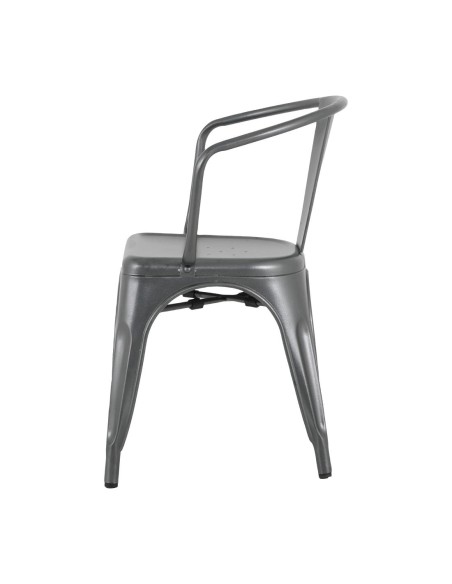 Bolero Bistro Curve Fauteuils Gunmetal - lot de 4