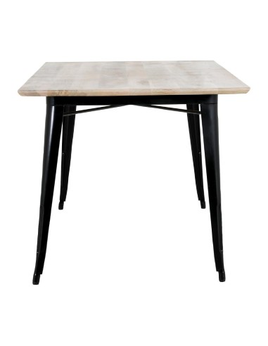 Table Bolero Bistro 1450 mm - bois de manguier et acier noir